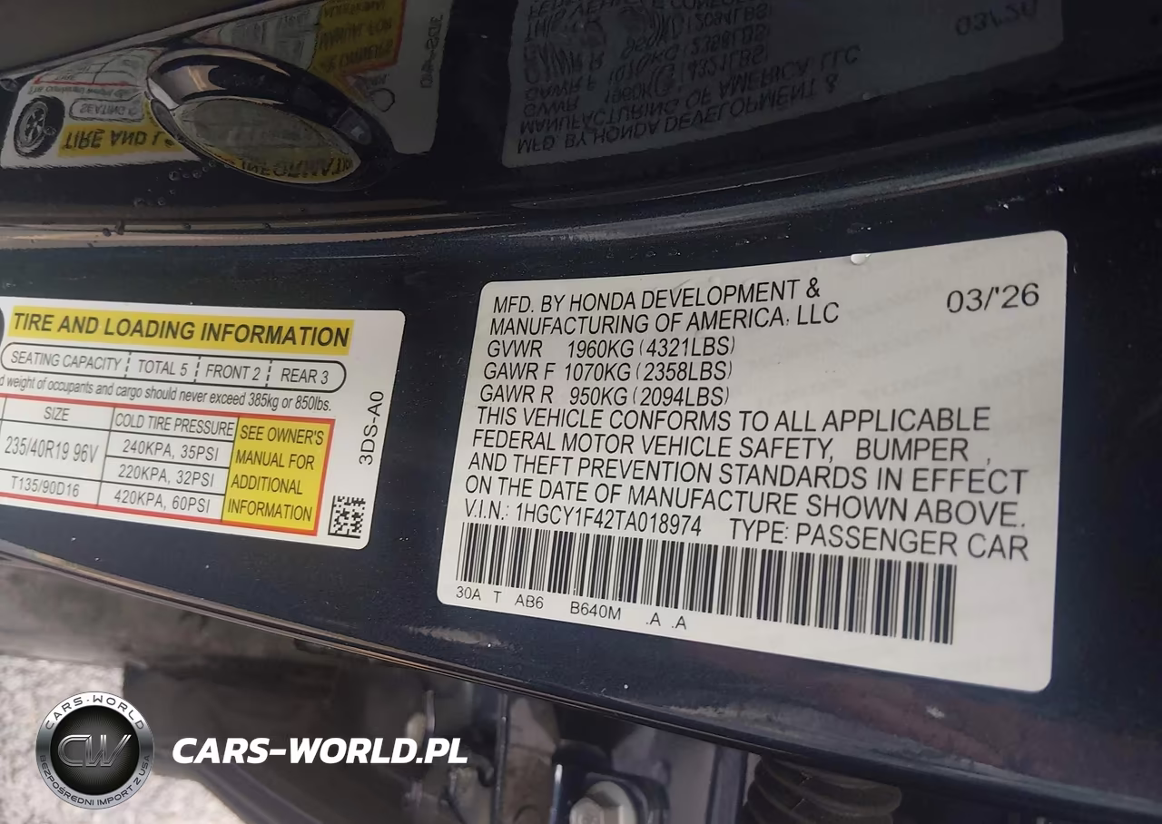 2026 Honda Accord Se VIN:1HGCY1F42TA018974 - 9