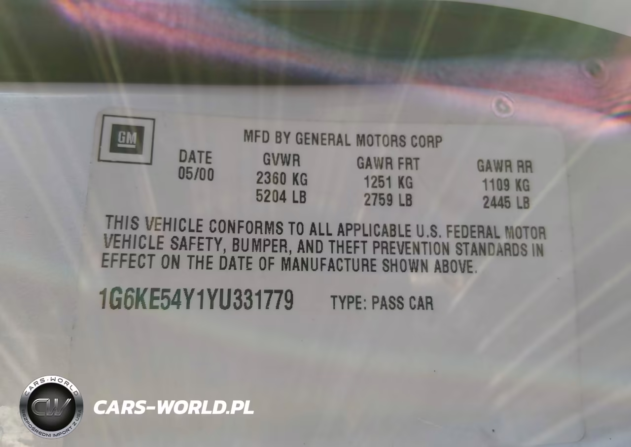 2000 Cadillac Deville Dhs VIN:1G6KE54Y1YU331779 - 9
