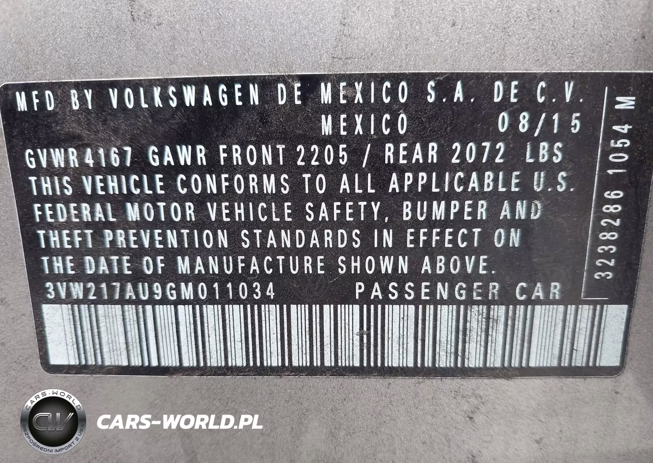 2016 Volkswagen Golf Tsi S 4-Door VIN:3VW217AU9GM011034 - 9