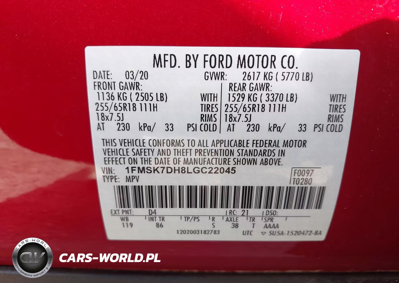 2020 Ford Explorer Xlt VIN:1FMSK7DH8LGC22045 - 9