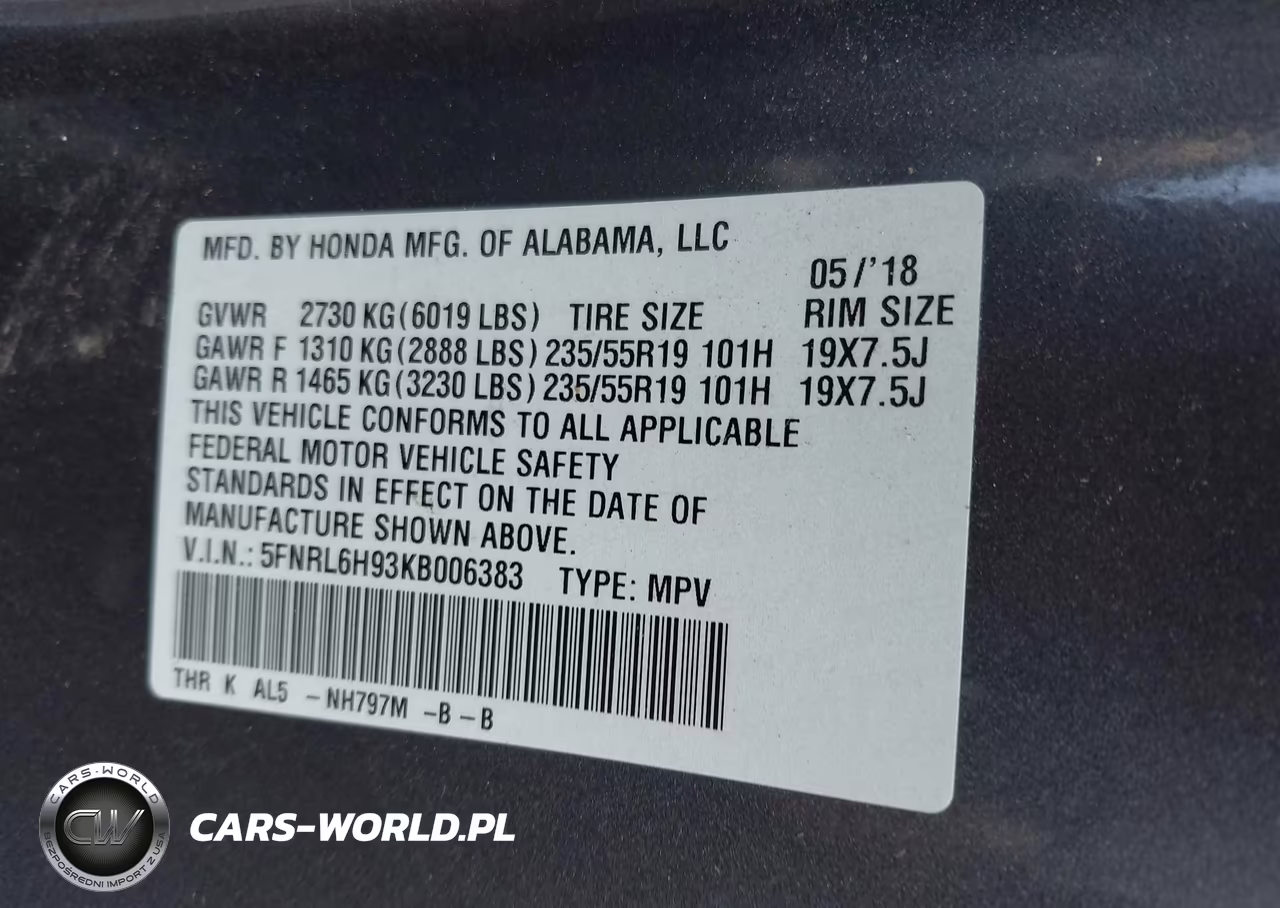 2019 Honda Odyssey Elite VIN:5FNRL6H93KB006383 - 9
