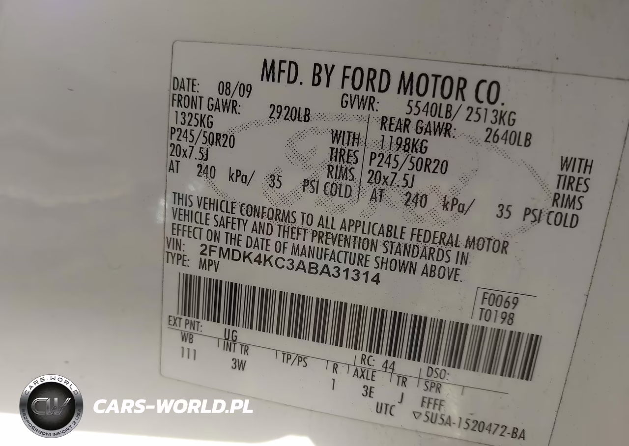 2010 Ford Edge Limited VIN:2FMDK4KC3ABA31314 - 9