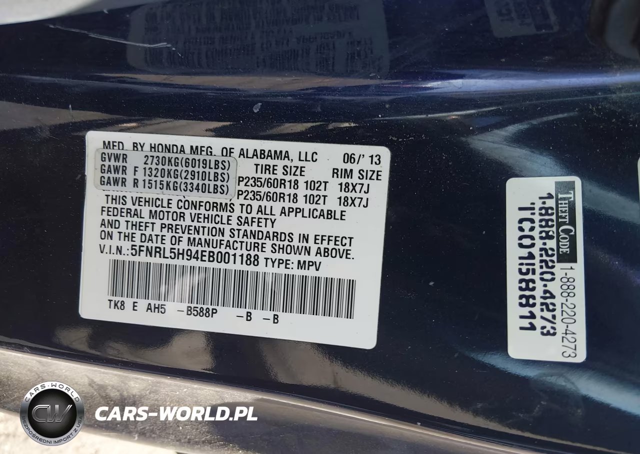 2014 Honda Odyssey Touring-Touring Elite VIN:5FNRL5H94EB001188 - 9