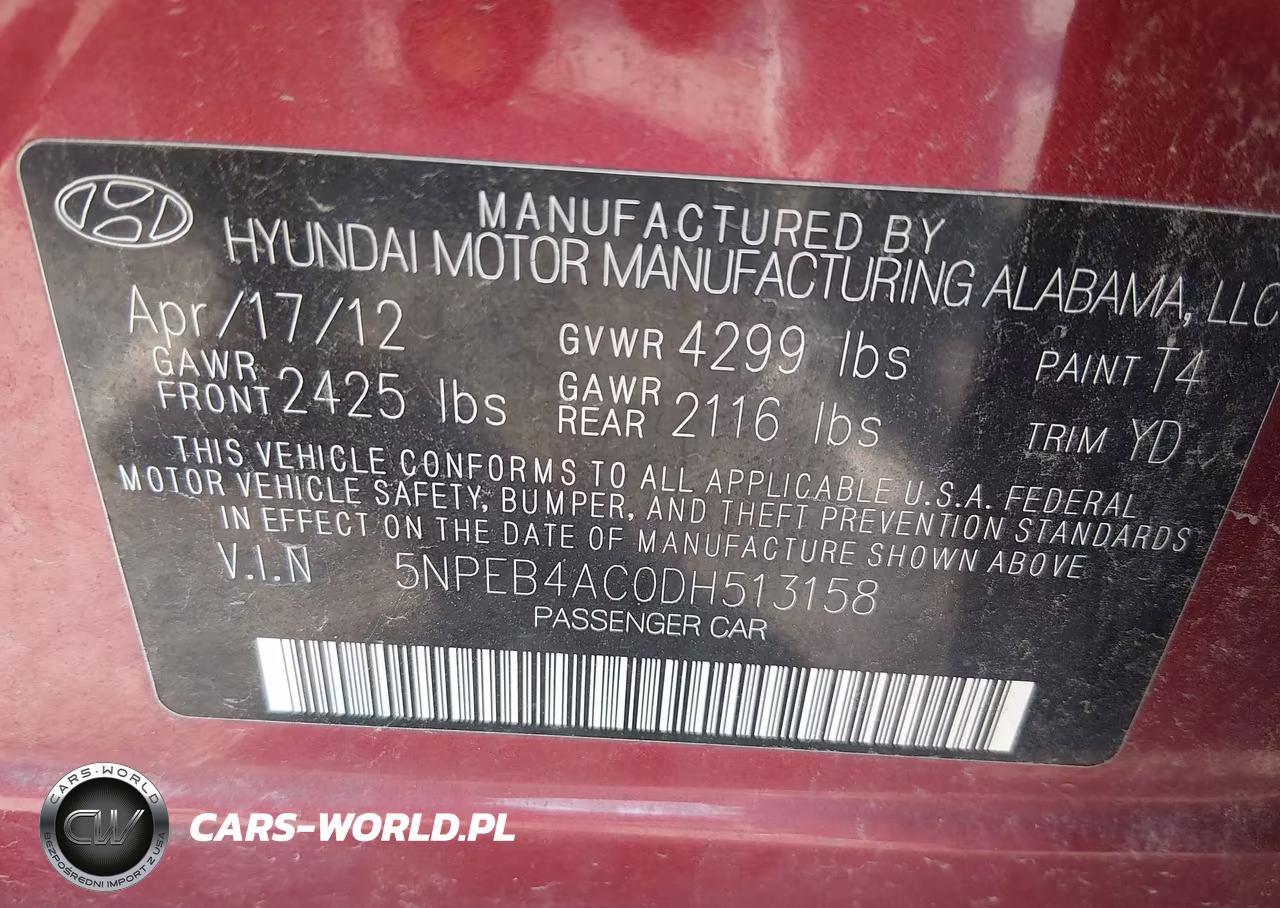 2013 Hyundai Sonata Gls VIN:5NPEB4AC0DH513158 - 9