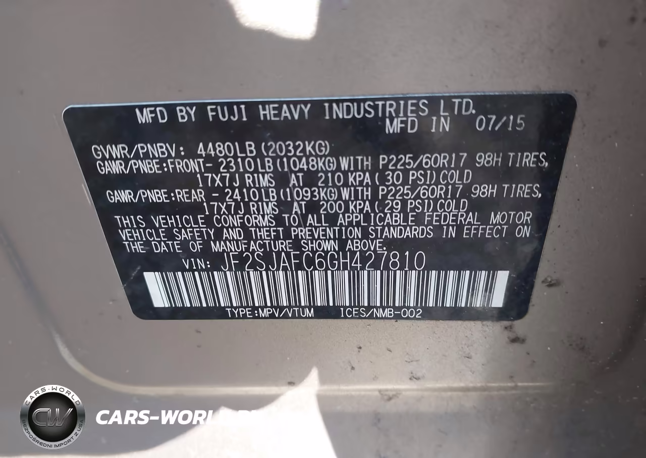 2016 Subaru Forester 2.5I Premium VIN:JF2SJAFC6GH427810 - 9