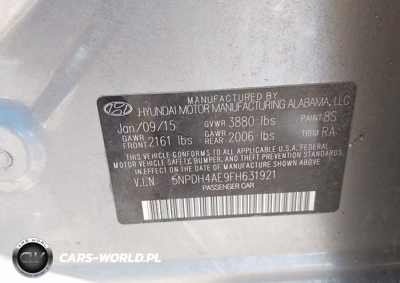 2015 Hyundai Elantra Se VIN:5NPDH4AE9FH631921 - 9