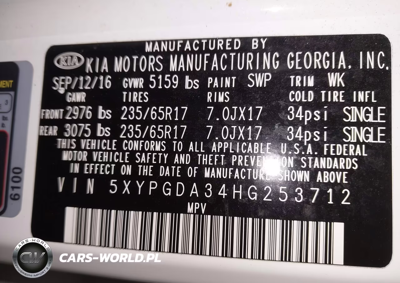 2017 Kia Sorento 2.4L Lx VIN:5XYPGDA34HG253712 - 9