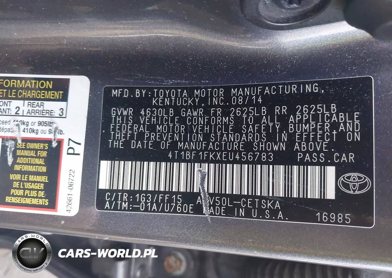 2014 Toyota Camry Se VIN:4T1BF1FKXEU456783 - 9