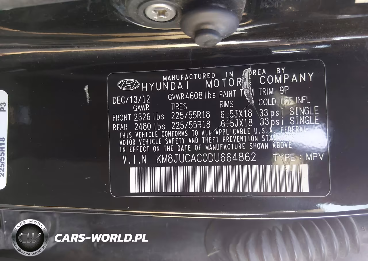2013 Hyundai Tucson Limited VIN:KM8JUCAC0DU664862 - 9