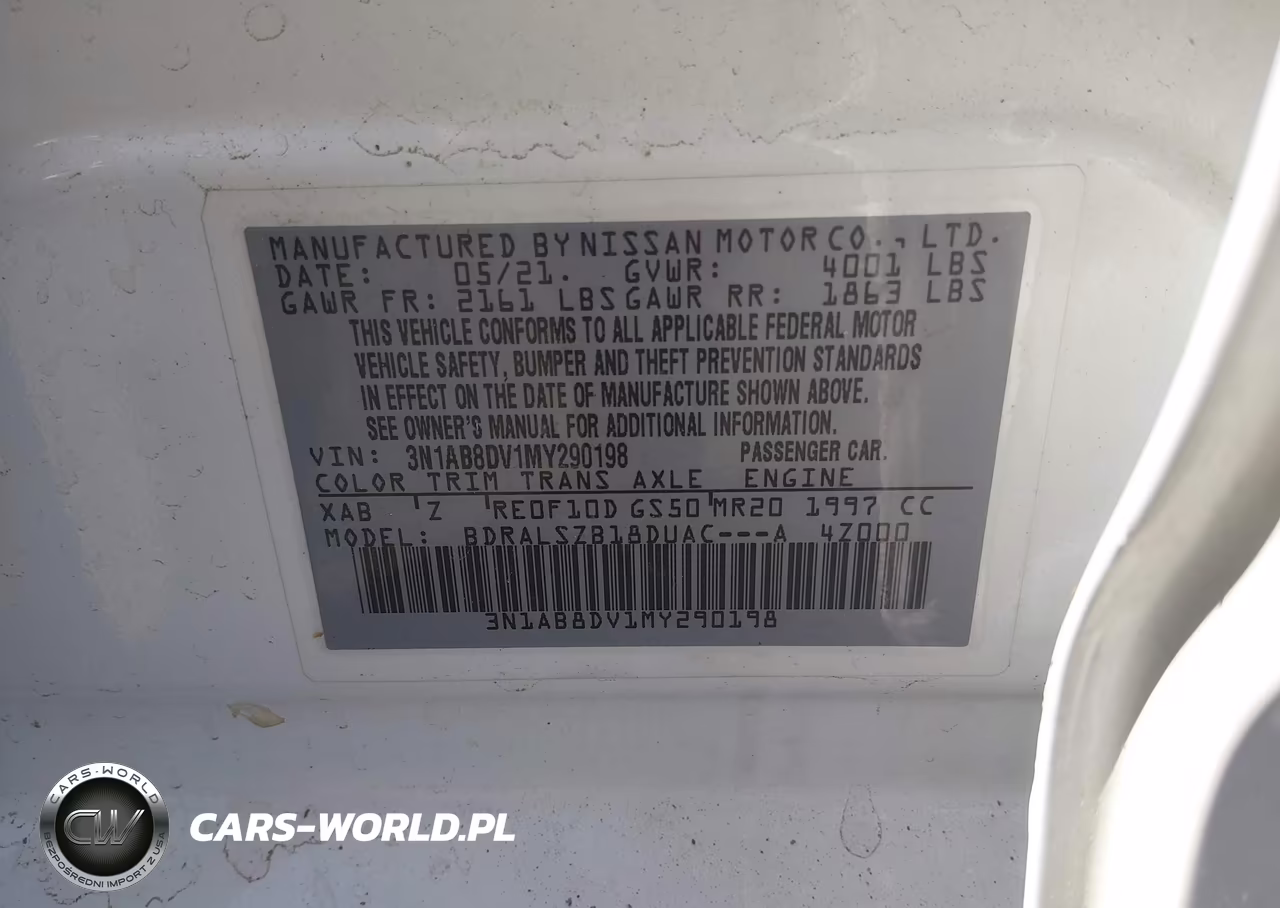 2021 Nissan Sentra Sr Xtronic Cvt VIN:3N1AB8DV1MY290198 - 9