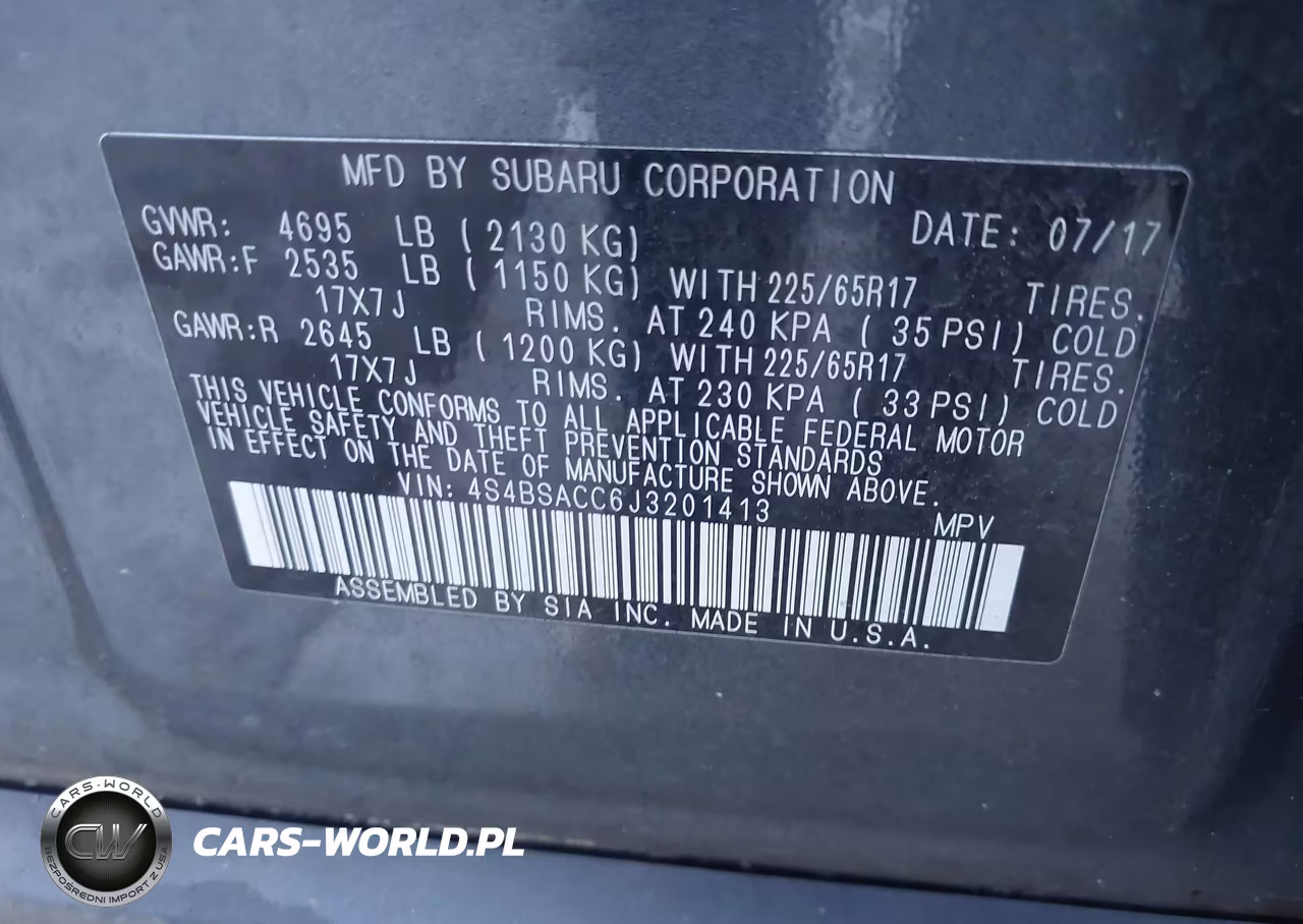2018 Subaru Outback 2.5I Premium VIN:4S4BSACC6J3201413 - 9