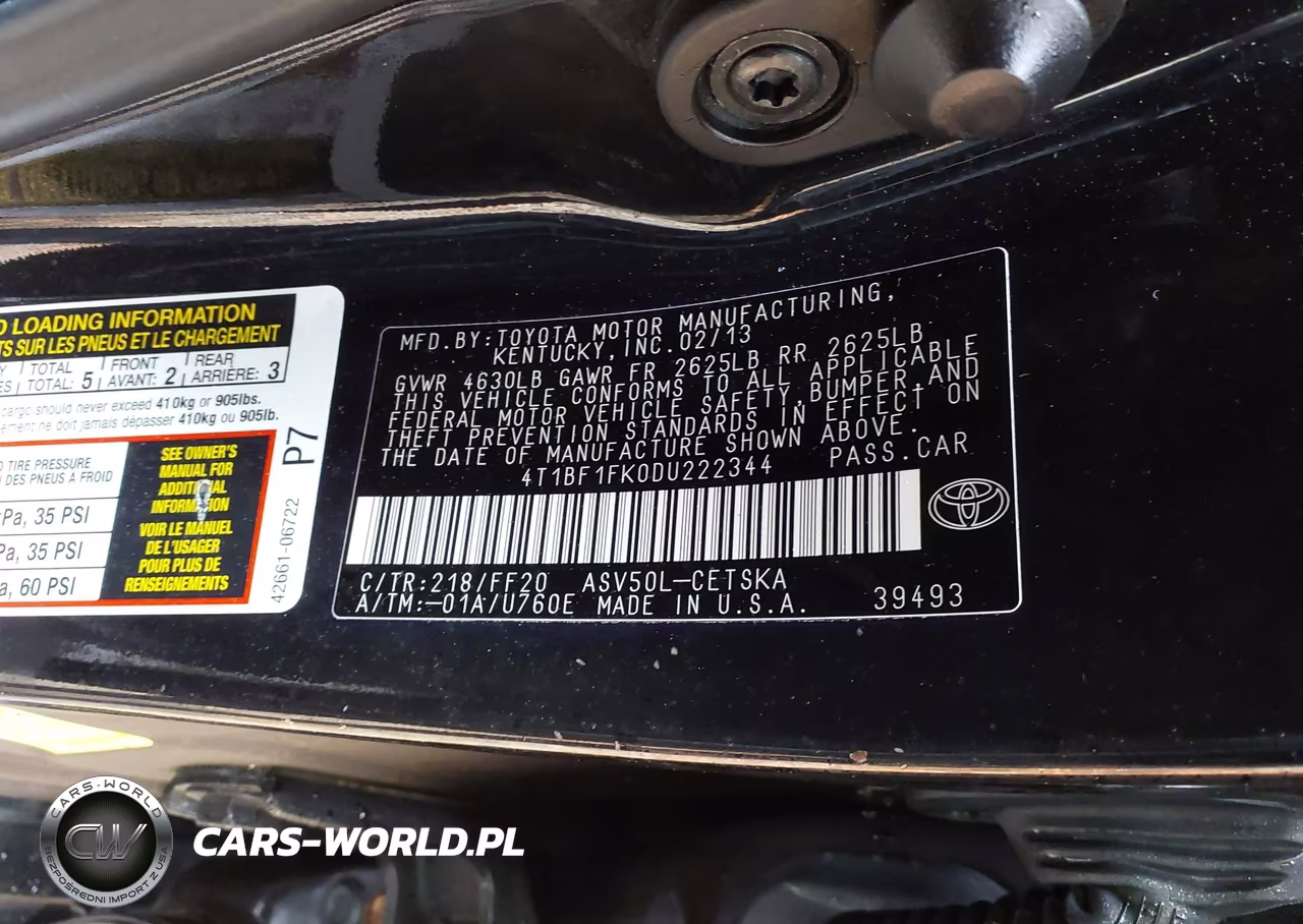 2013 Toyota Camry Se VIN:4T1BF1FK0DU222344 - 9