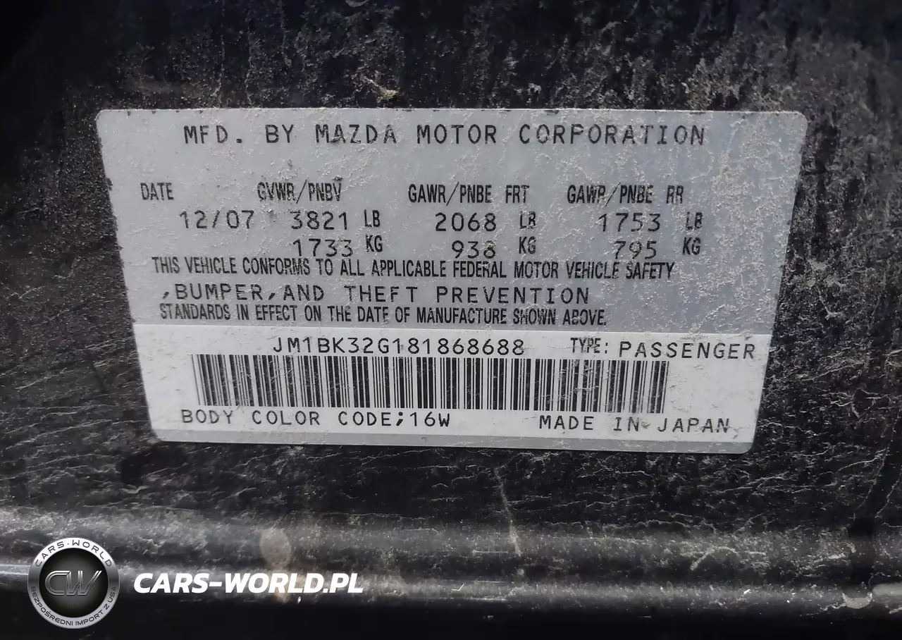 2008 Mazda Mazda3 I VIN:JM1BK32G181868688 - 9