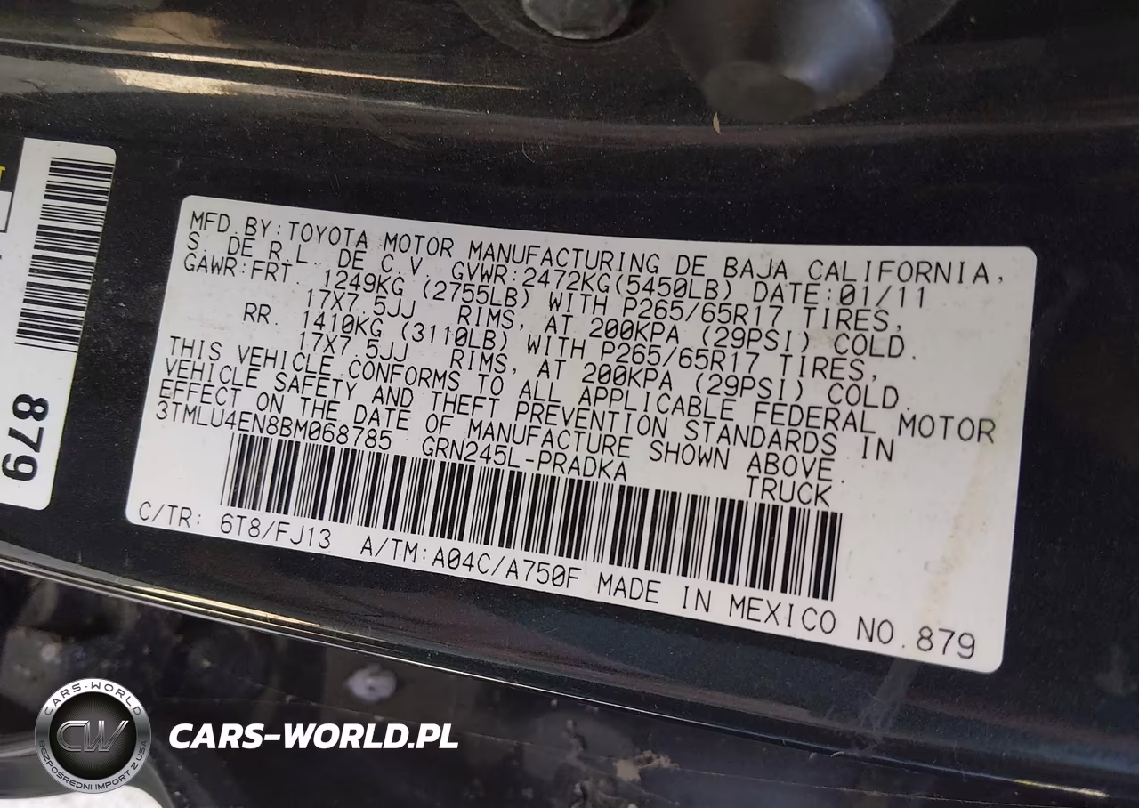 2011 Toyota Tacoma Base V6 VIN:3TMLU4EN8BM068785 - 9