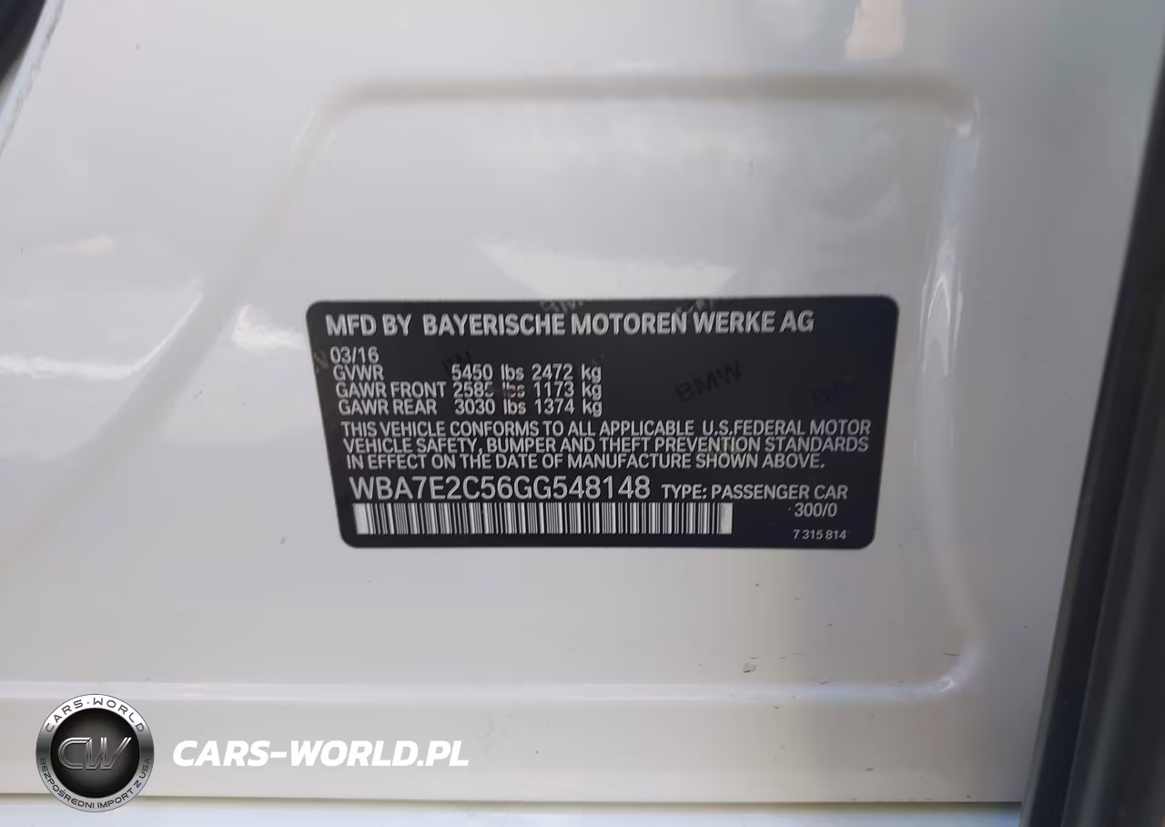 2016 BMW 740I VIN:WBA7E2C56GG548148 - 9