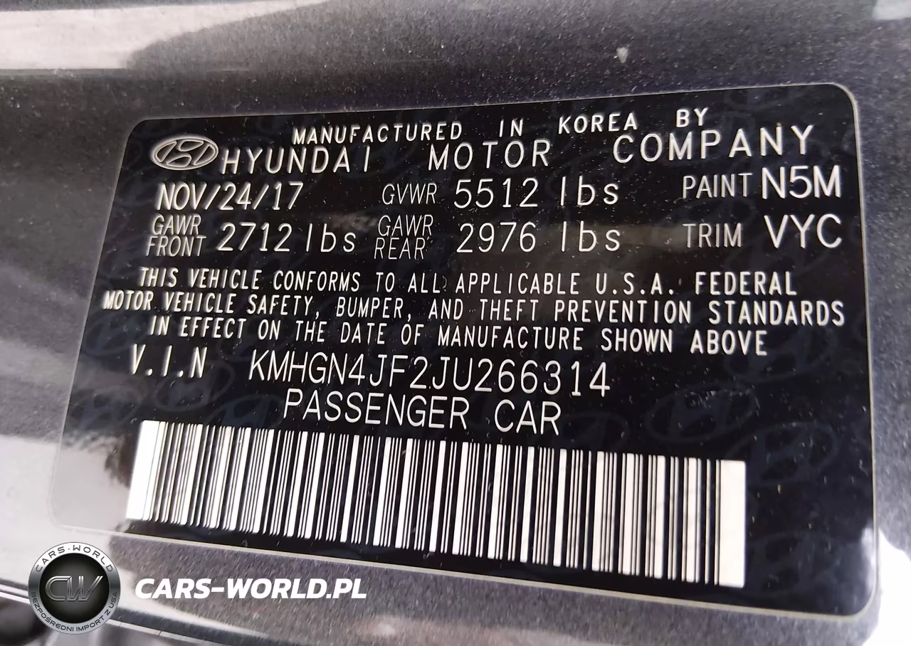 GENESIS G80 VIN:KMHGN4JF2JU266314 - 9