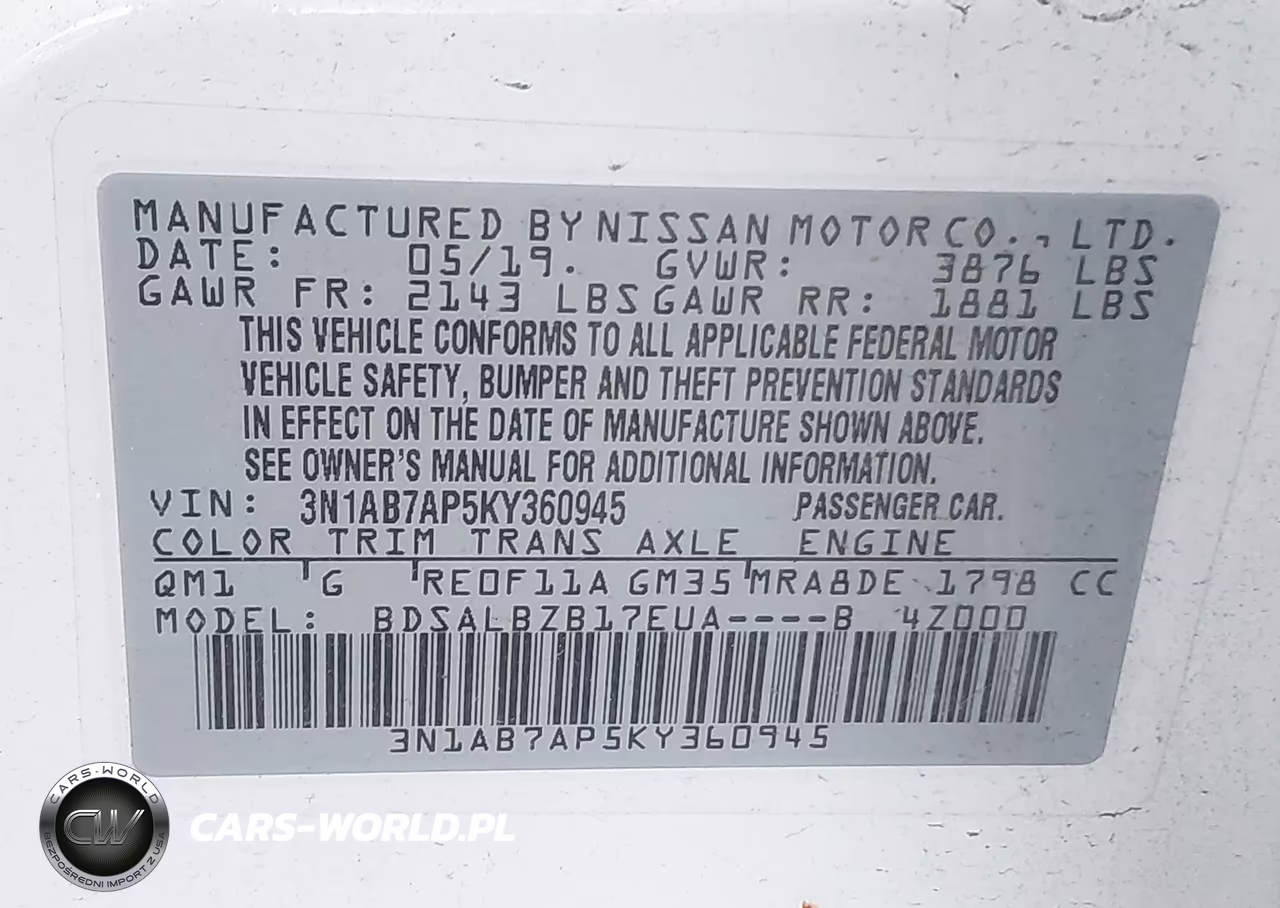 2019 Nissan Sentra S VIN:3N1AB7AP5KY360945 - 9
