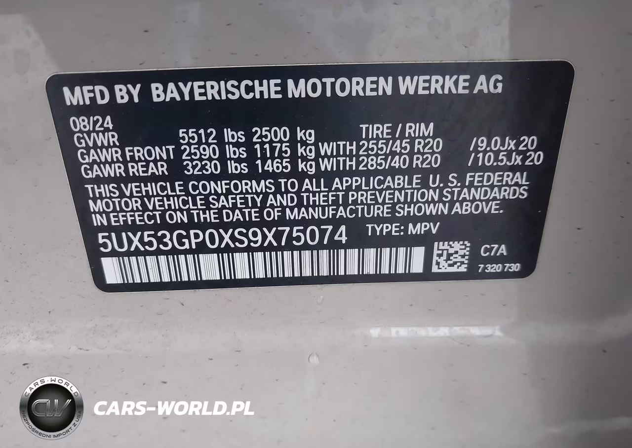 2025 BMW X3 30 xDrive VIN:5UX53GP0XS9X75074 - 9