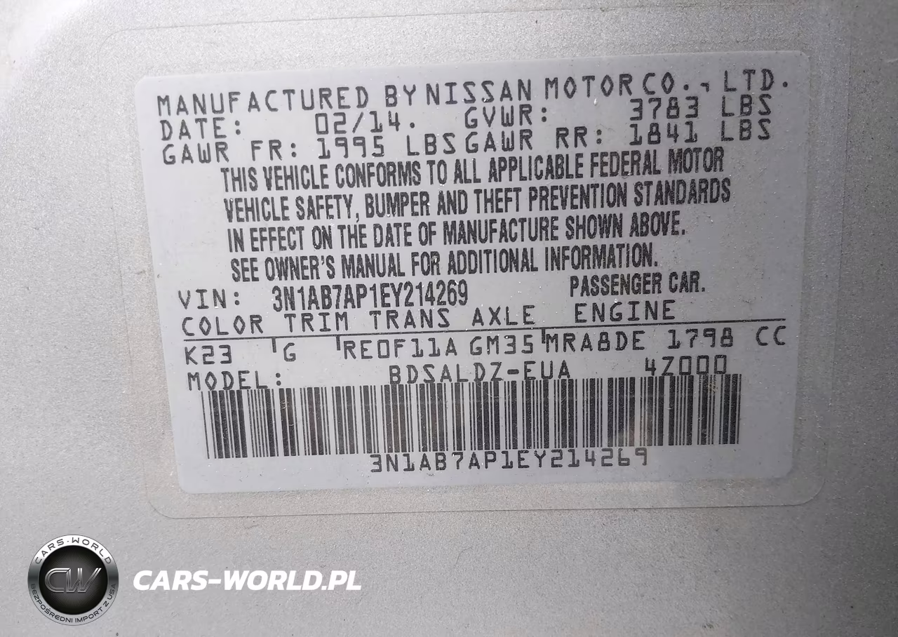 2014 Nissan Sentra Fe+ S-Fe+ Sv-S-Sl-Sr-Sv VIN:3N1AB7AP1EY214269 - 9