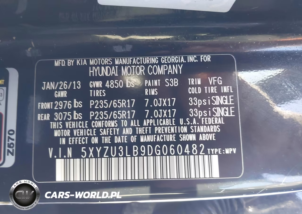 2013 Hyundai Santa Fe Sport VIN:5XYZU3LB9DG060482 - 9