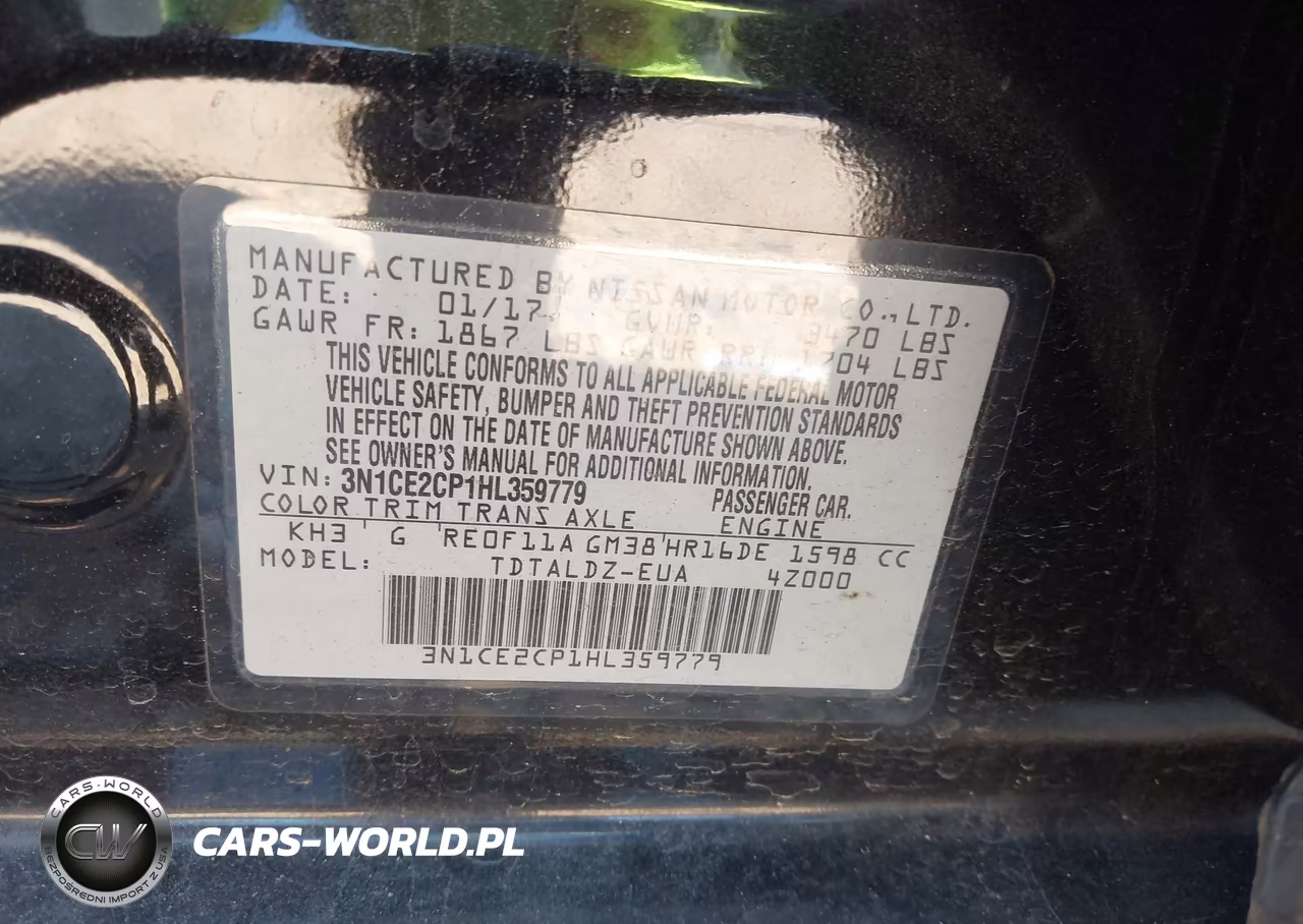 2017 Nissan Versa Note Sv VIN:3N1CE2CP1HL359779 - 9