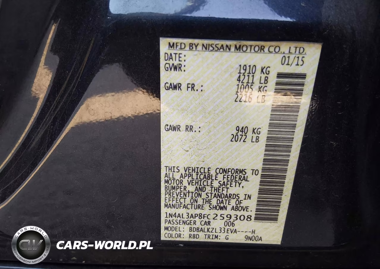 2015 Nissan Altima 2.5 VIN:1N4AL3AP8FC259308 - 9