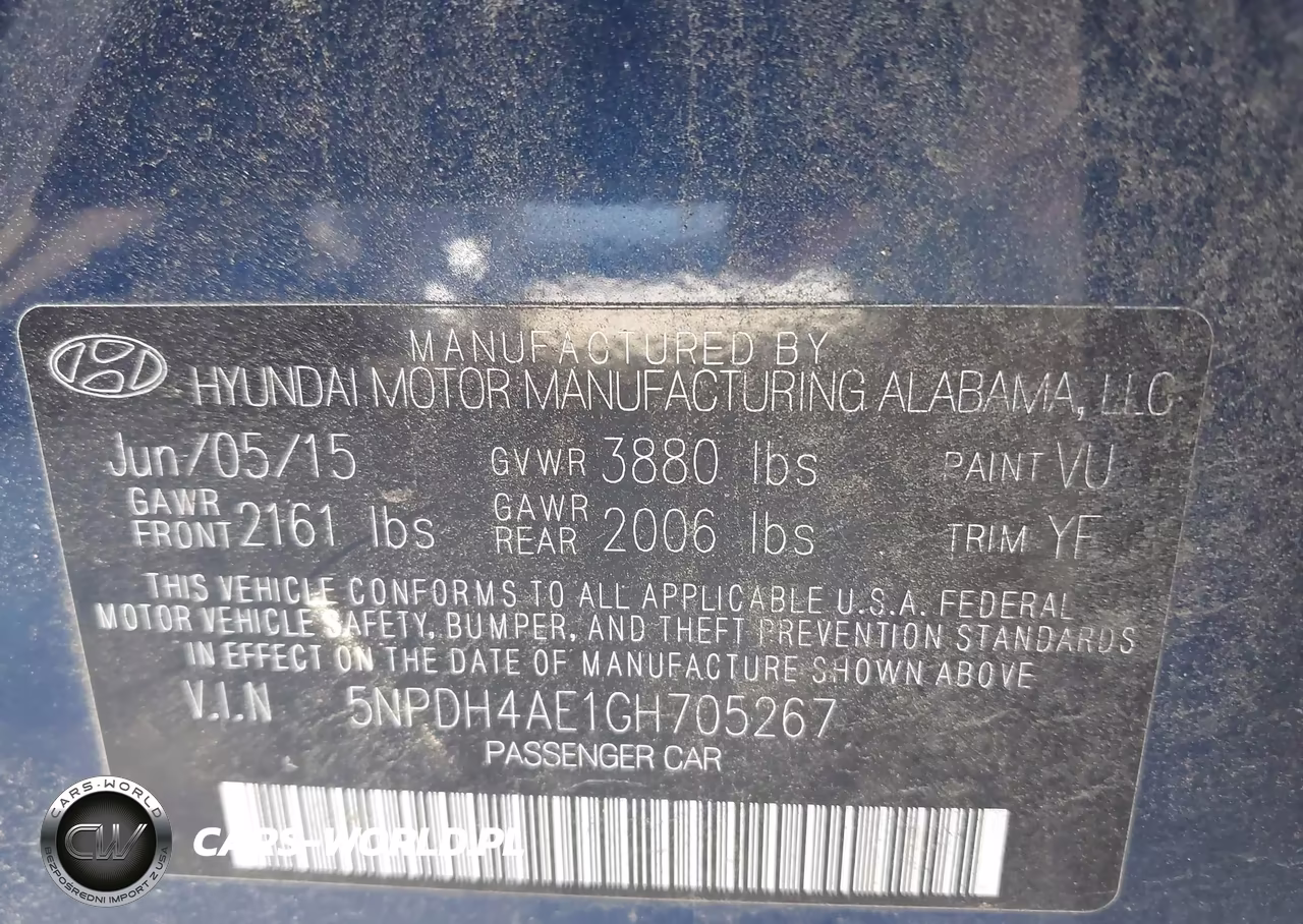 2016 Hyundai Elantra Se VIN:5NPDH4AE1GH705267 - 9