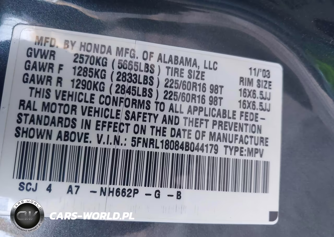 2004 Honda Odyssey Ex-L VIN:5FNRL18084B044179 - 9
