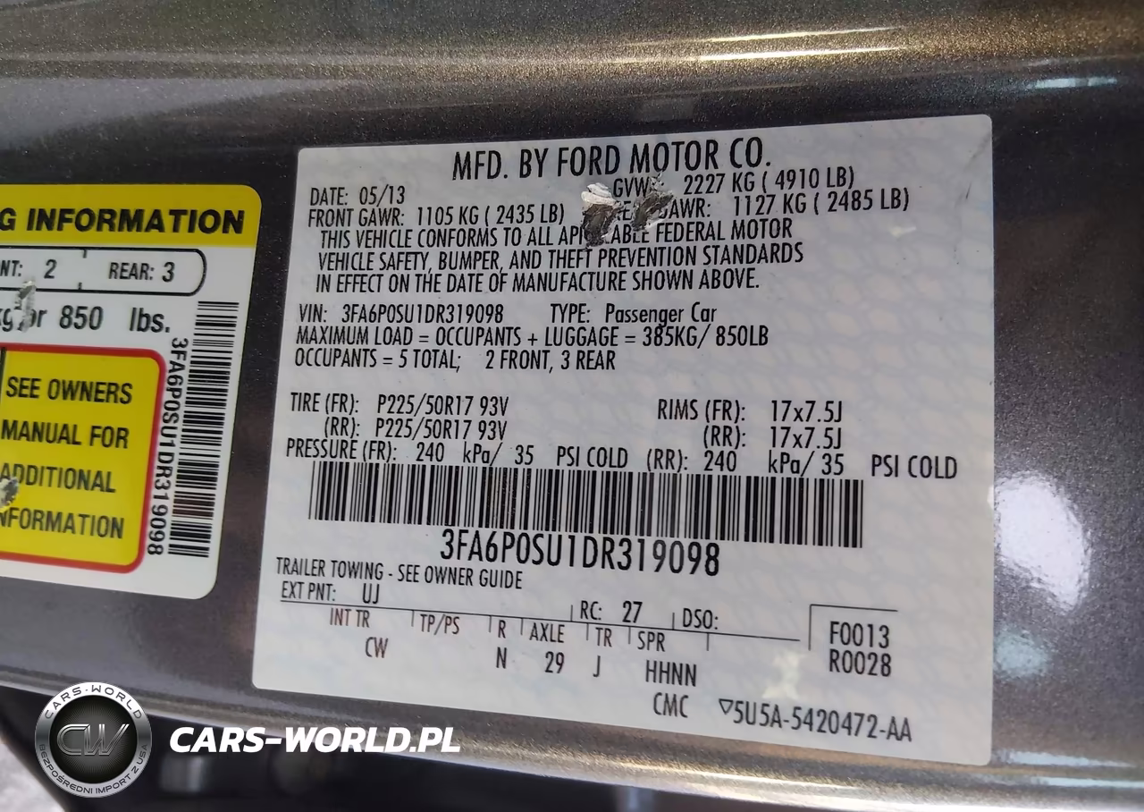 2013 Ford Fusion Energi Titanium VIN:3FA6P0SU1DR319098 - 9