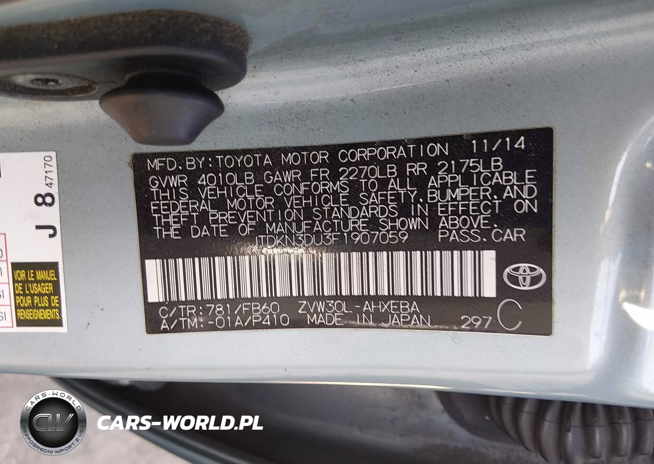 2015 Toyota Prius Three VIN:JTDKN3DU3F1907059 - 9