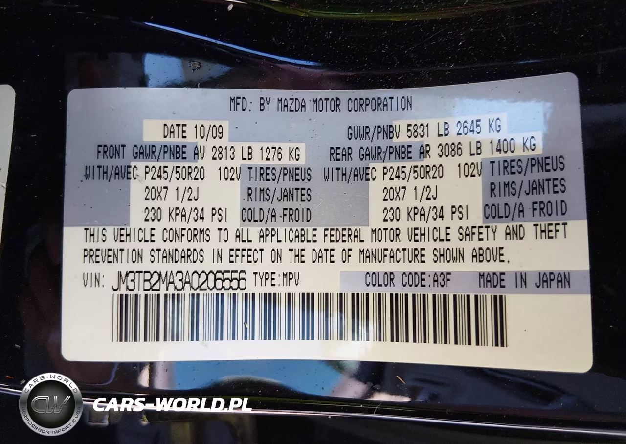 2010 Mazda Cx-9 Grand Touring VIN:JM3TB2MA3A0206556 - 9