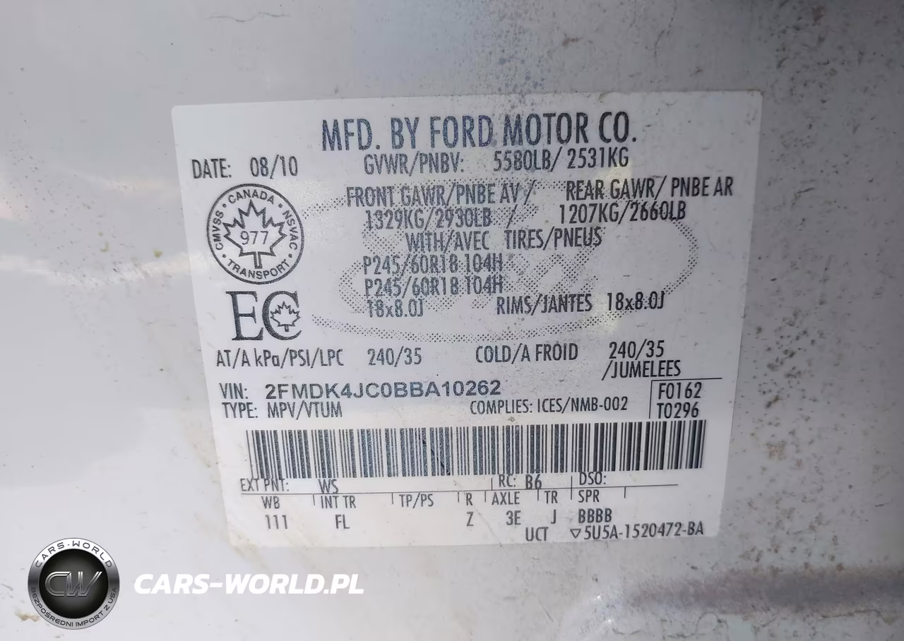 2011 Ford Edge Sel VIN:2FMDK4JC0BBA10262 - 9