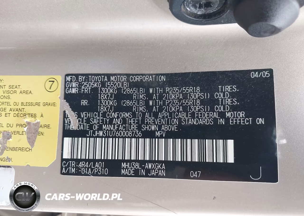 2006 Lexus Rx 400H VIN:JTJHW31U760008736 - 9