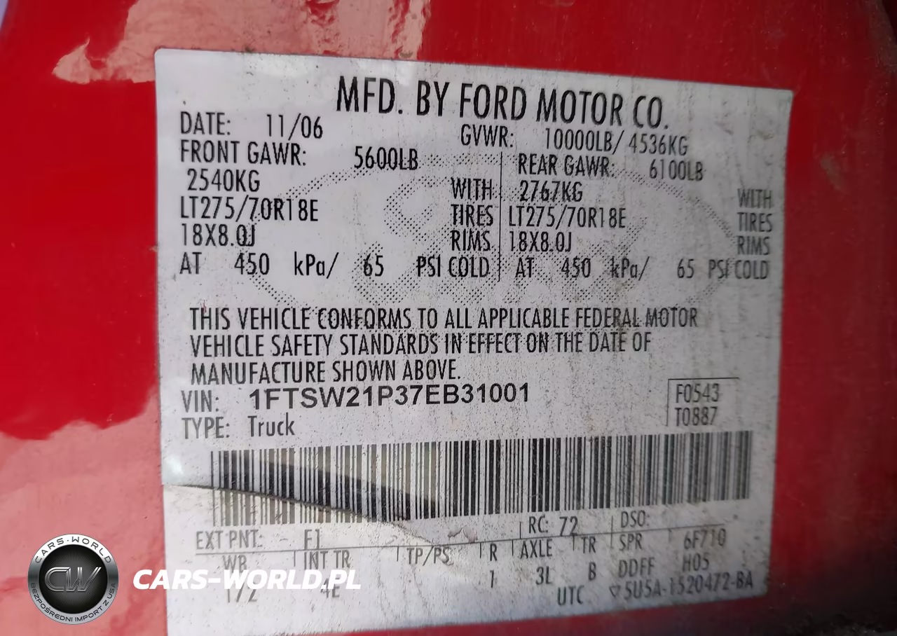 2007 Ford F-250 Lariat-Xl-Xlt VIN:1FTSW21P37EB31001 - 9