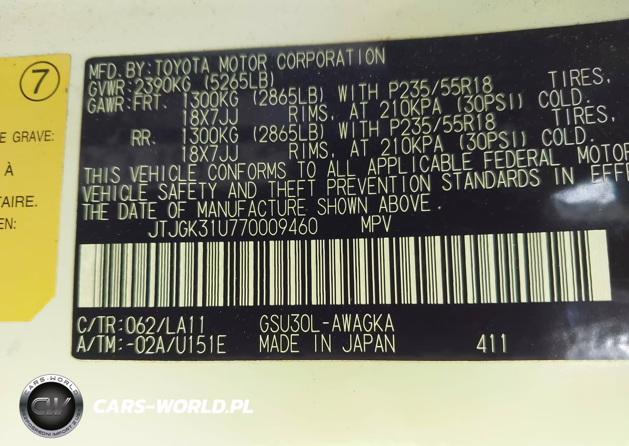 2007 Lexus Rx 350 VIN:JTJGK31U770009460 - 9