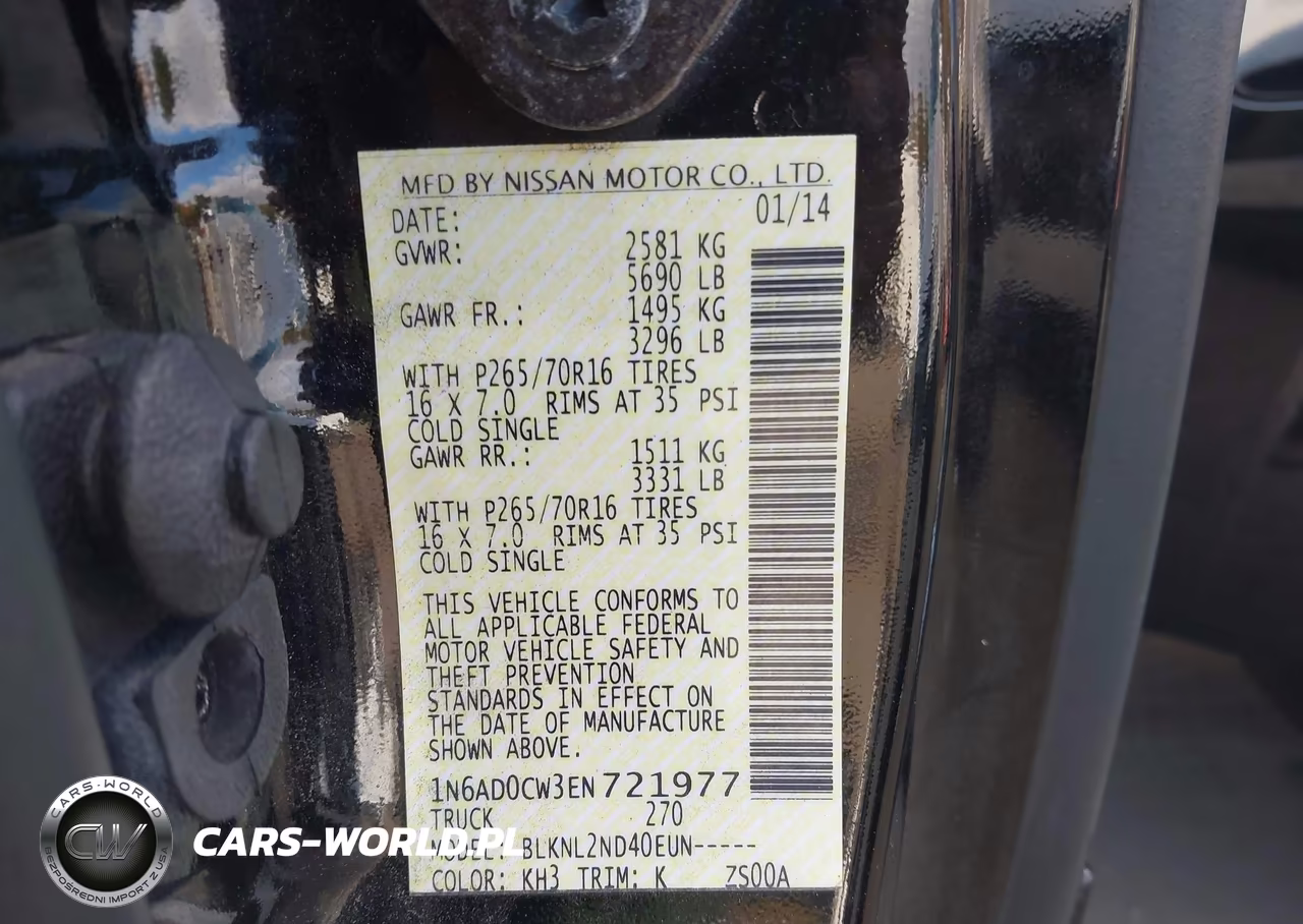 2014 Nissan Frontier Sv VIN:1N6AD0CW3EN721977 - 9