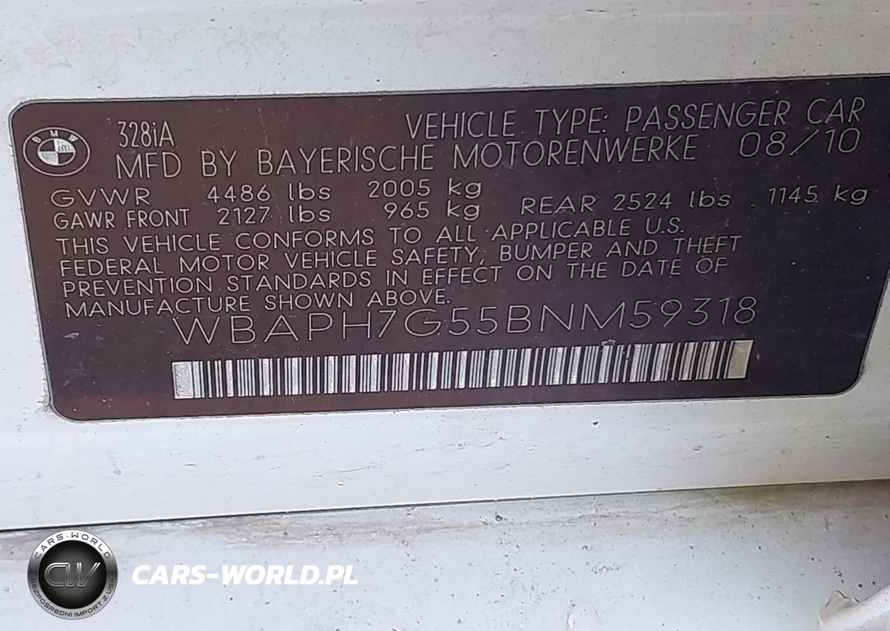 2011 BMW 328I VIN:WBAPH7G55BNM59318 - 9