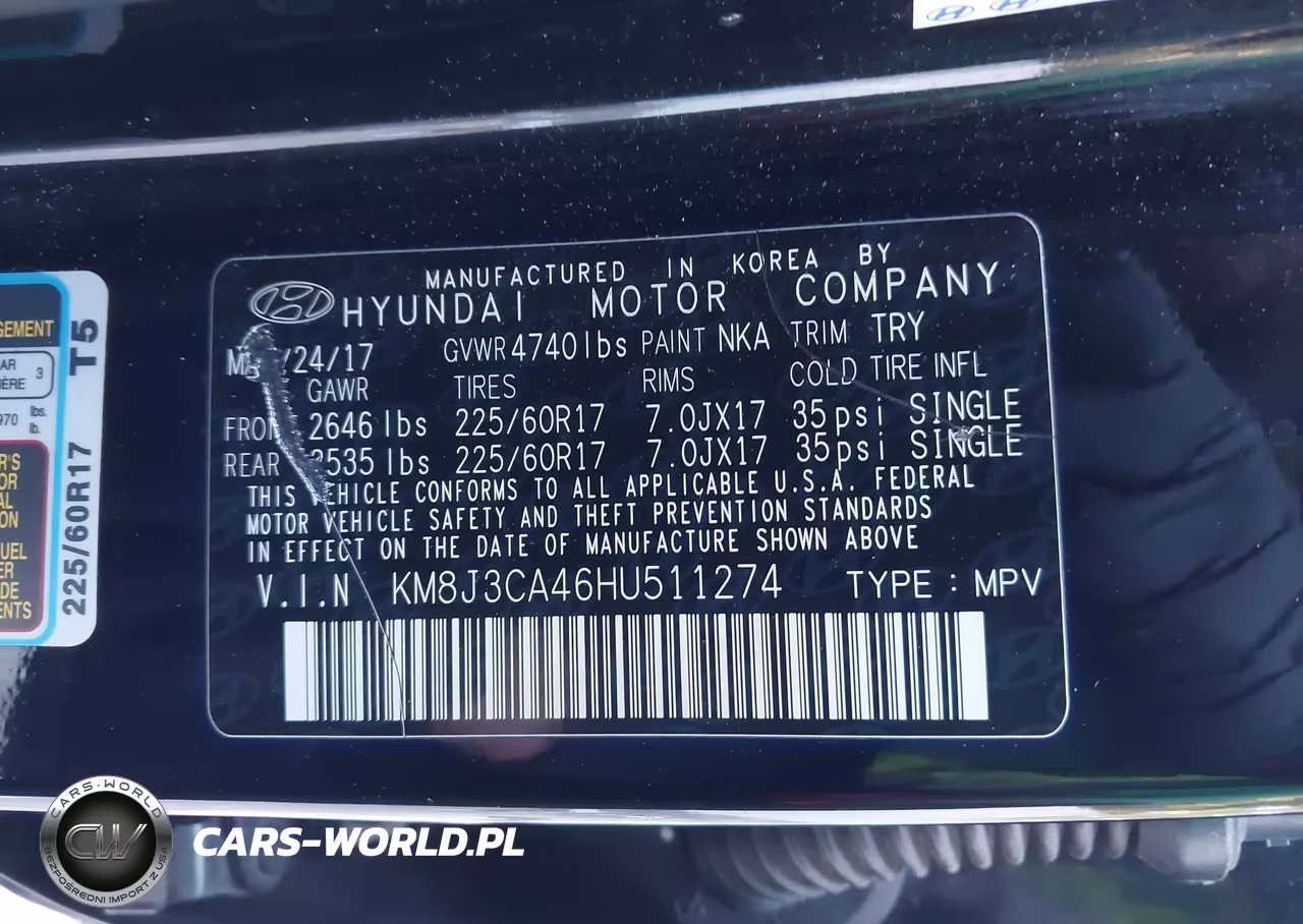 2017 Hyundai Tucson Se VIN:KM8J3CA46HU511274 - 9