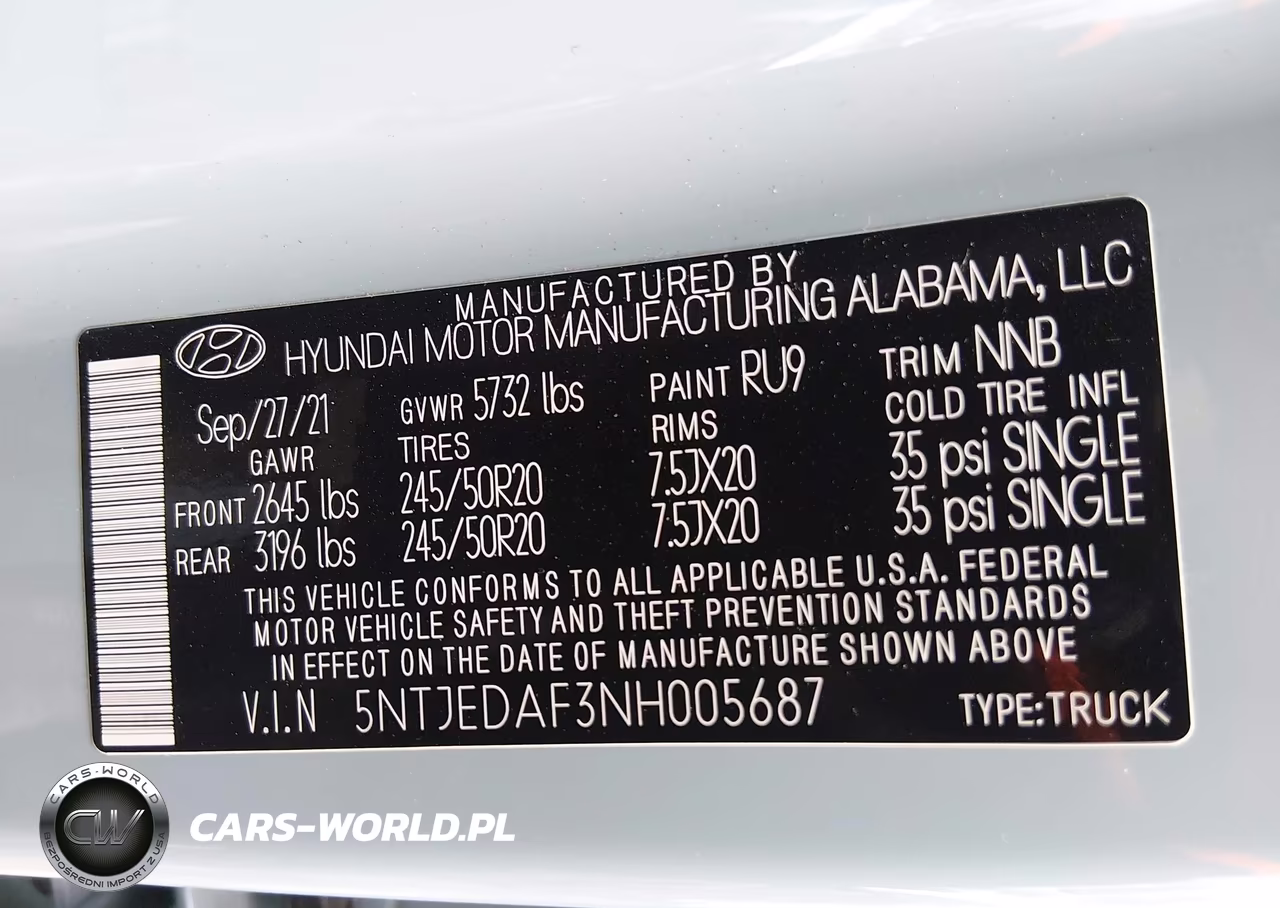 2022 Hyundai Santa Cruz Limited VIN:5NTJEDAF3NH005687 - 9