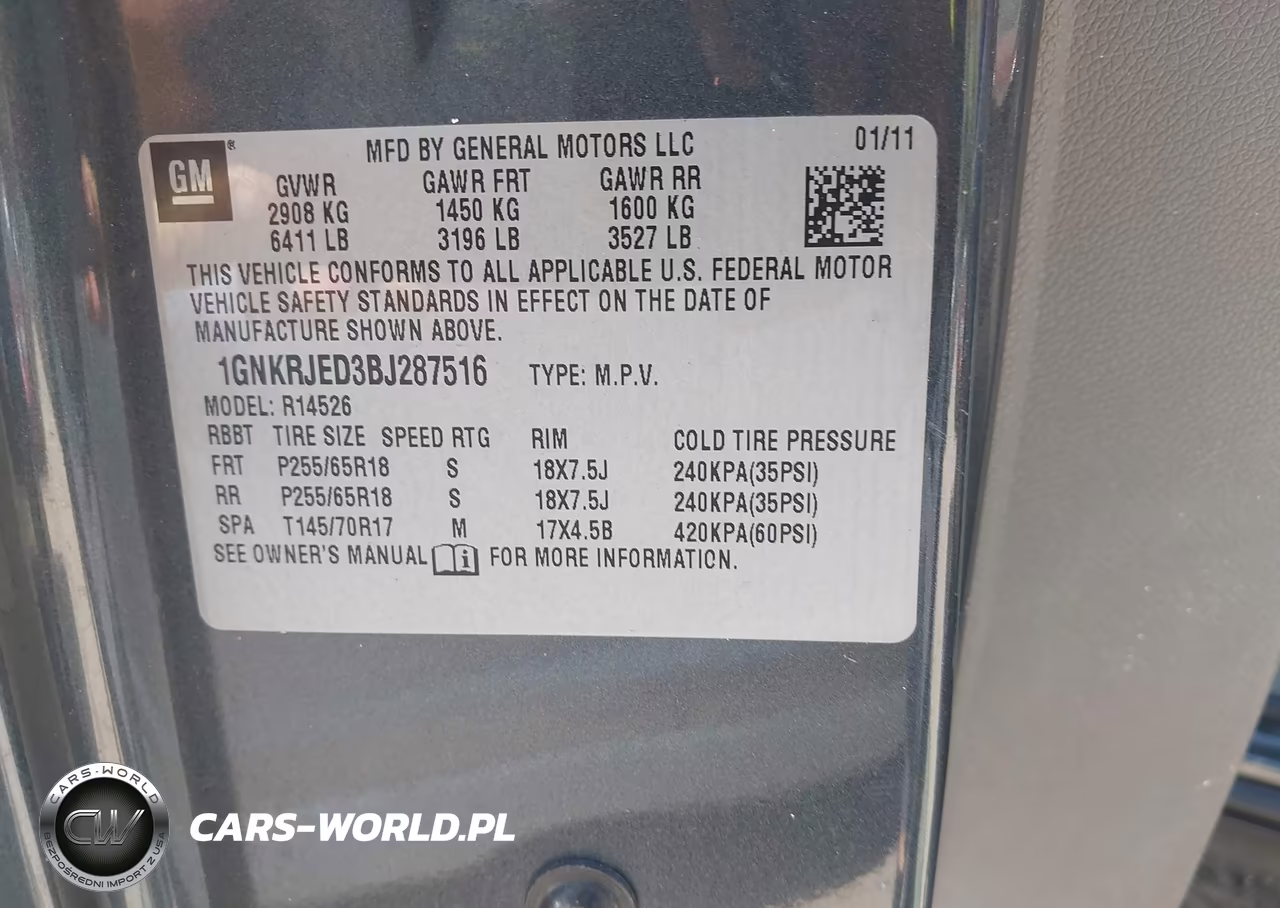2011 Chevrolet Traverse 2Lt VIN:1GNKRJED3BJ287516 - 9