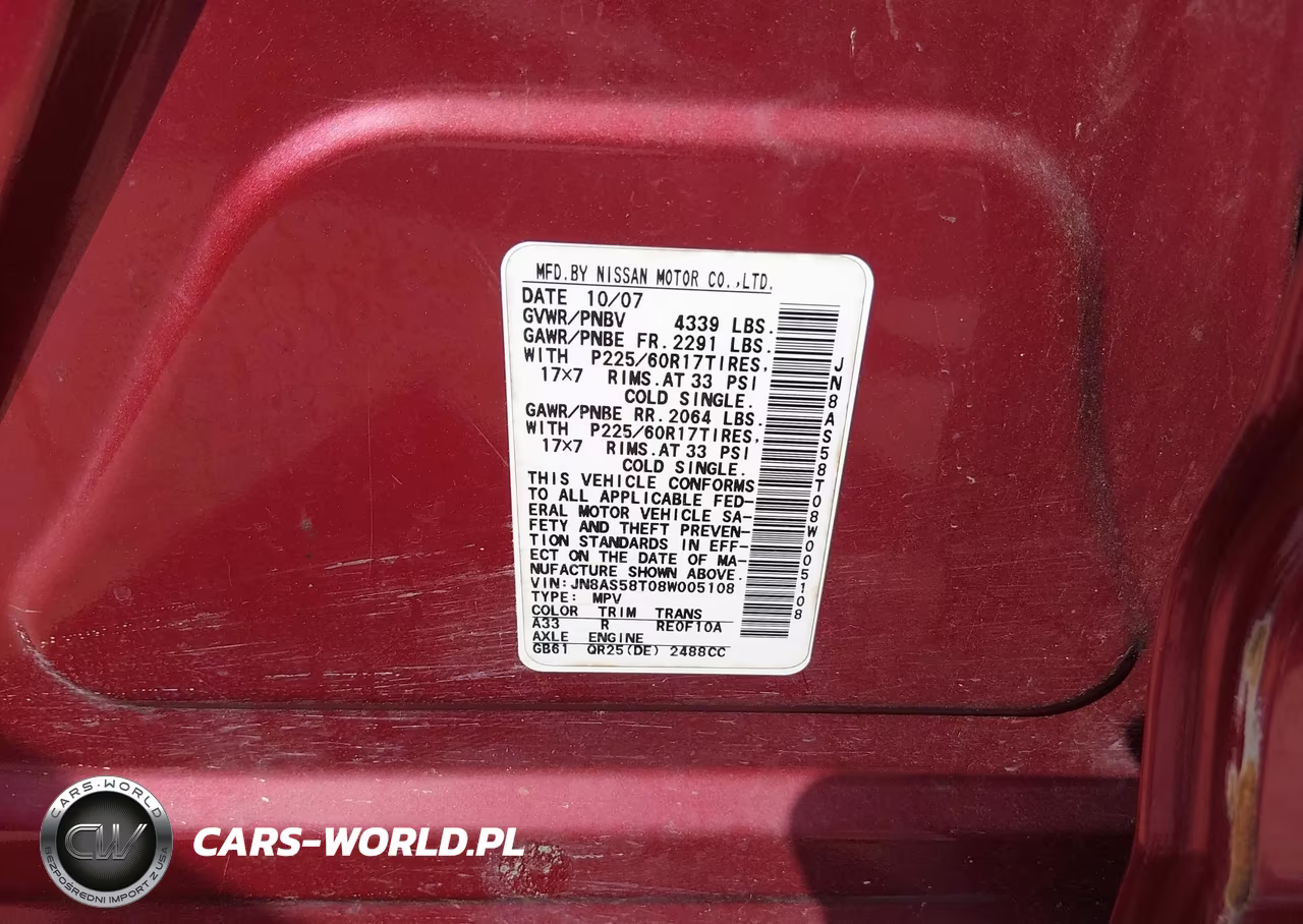 2008 Nissan Rogue Sl VIN:JN8AS58T08W005108 - 9