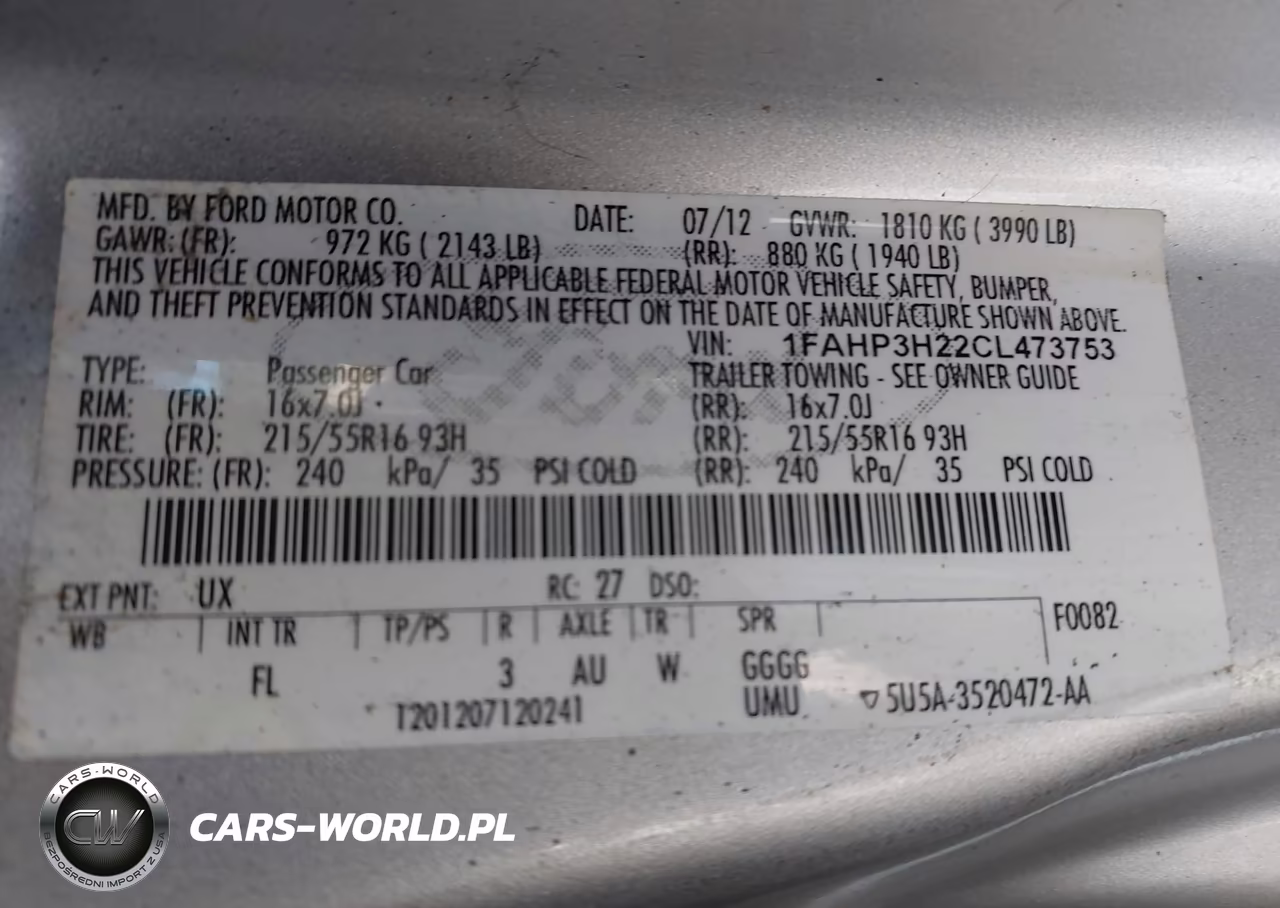 2012 Ford Focus Sel VIN:1FAHP3H22CL473753 - 9