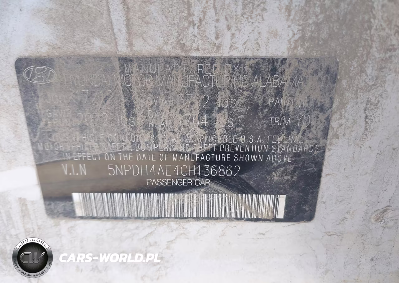 2012 Hyundai Elantra Gls VIN:5NPDH4AE4CH136862 - 9
