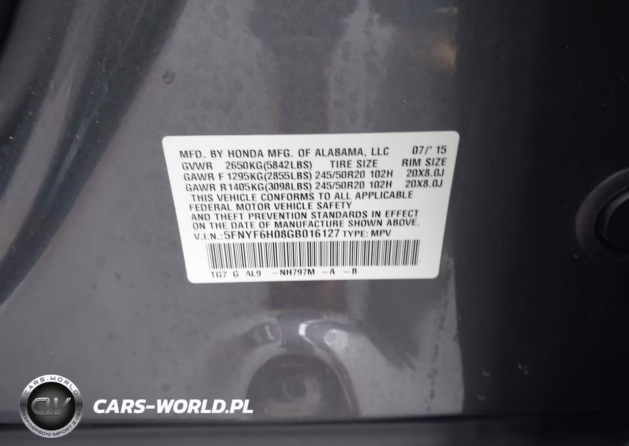 2016 Honda Pilot Elite VIN:5FNYF6H08GB016127 - 9