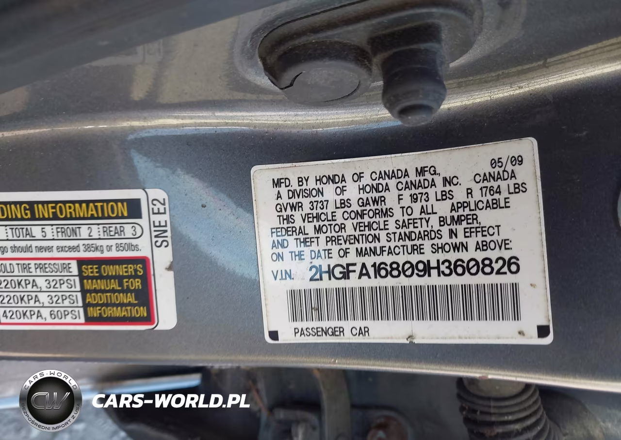 2009 Honda Civic Ex VIN:2HGFA16809H360826 - 9