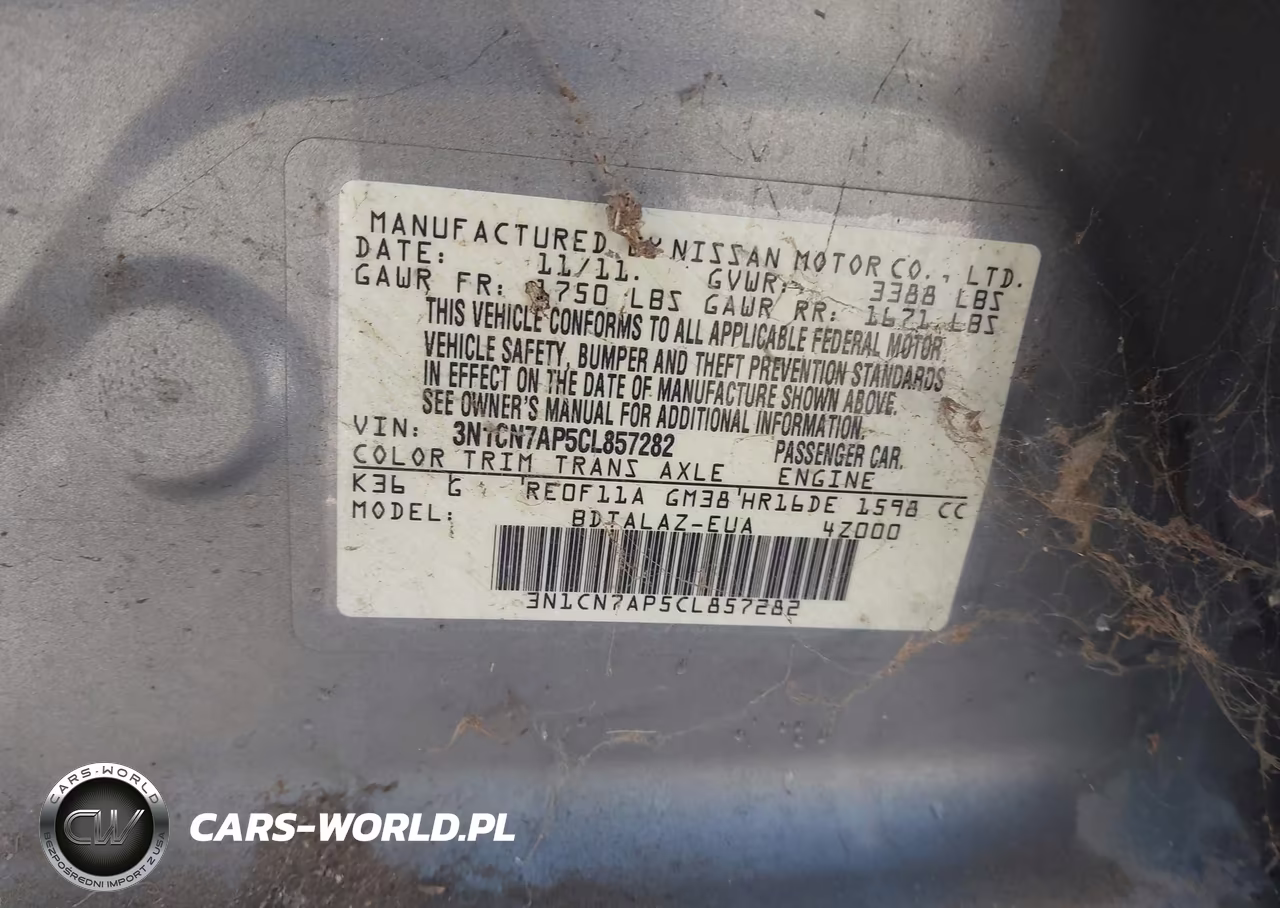 2012 Nissan Versa 1.6 S VIN:3N1CN7AP5CL857282 - 9