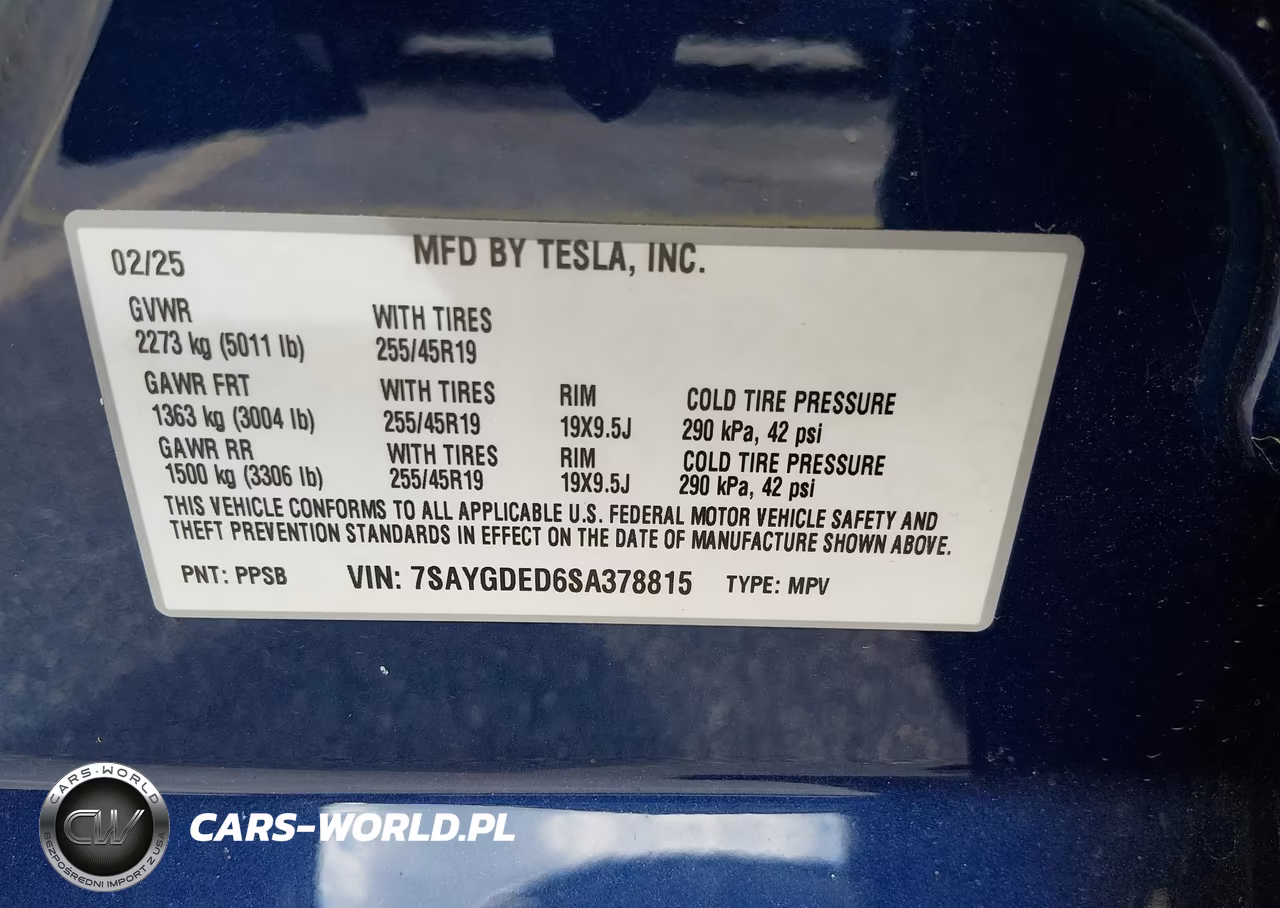 2025 Tesla Model Y Long Range Dual Motor Rear-Wheel Drive VIN:7SAYGDED6SA378815 - 9