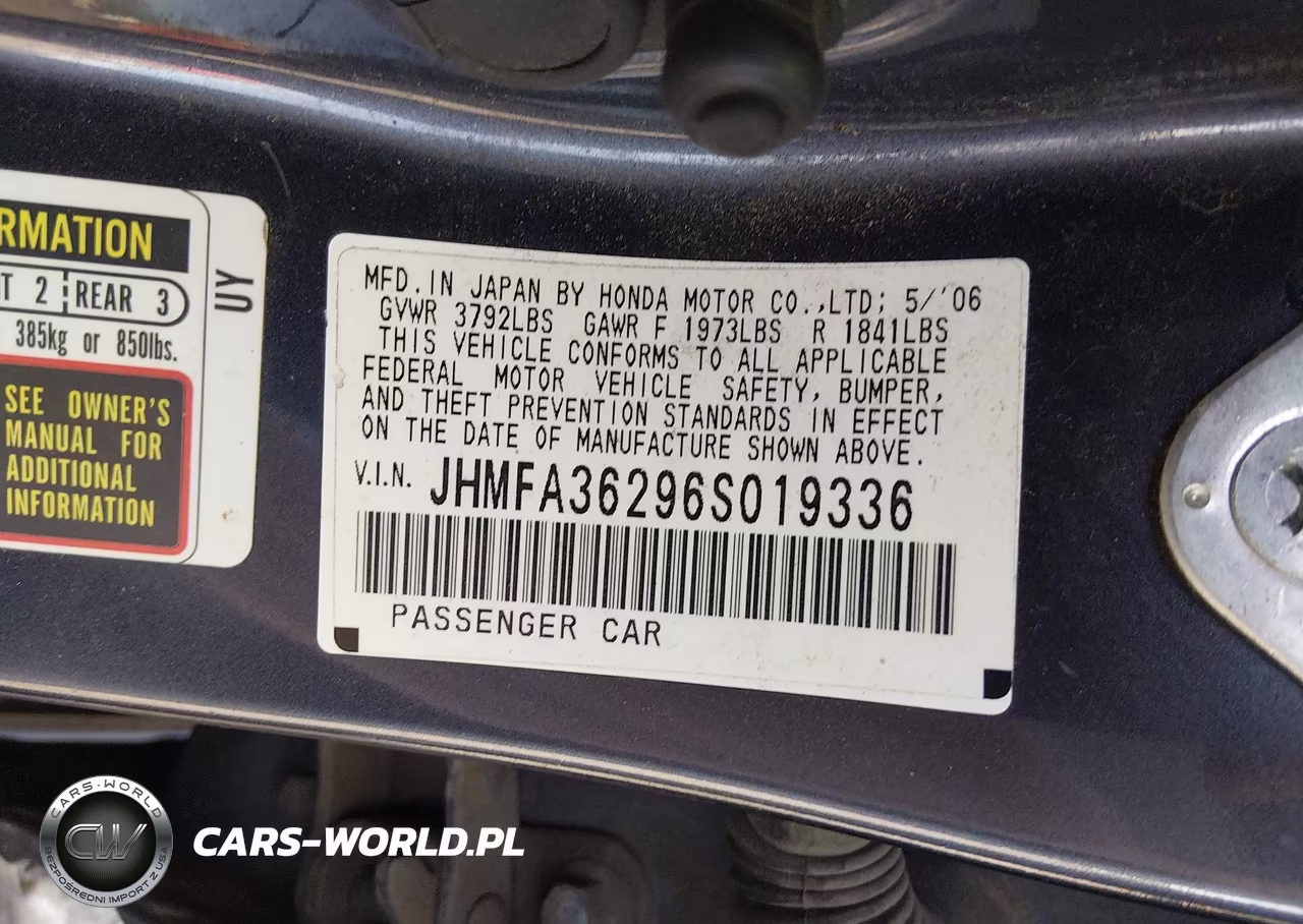 2006 Honda Civic Hybrid VIN:JHMFA36296S019336 - 9