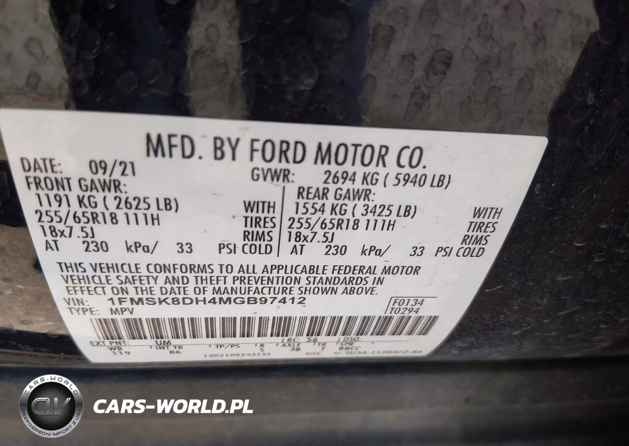 2021 Ford Explorer Xlt VIN:1FMSK8DH4MGB97412 - 9