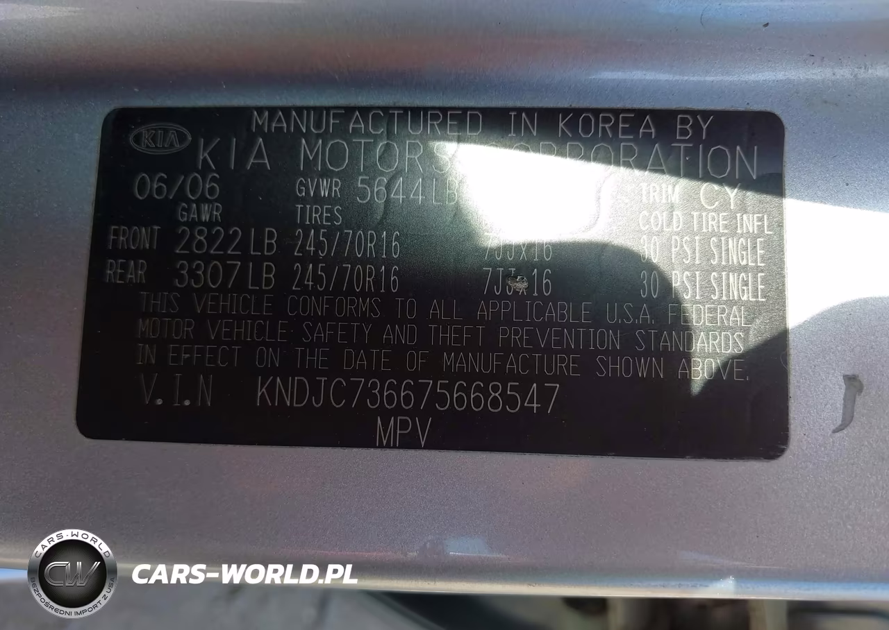 2007 Kia Sorento Lx VIN:KNDJC736675668547 - 9